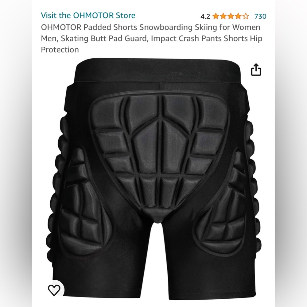 padded butt pads for skiing, snowboarding, skating etc - used size M